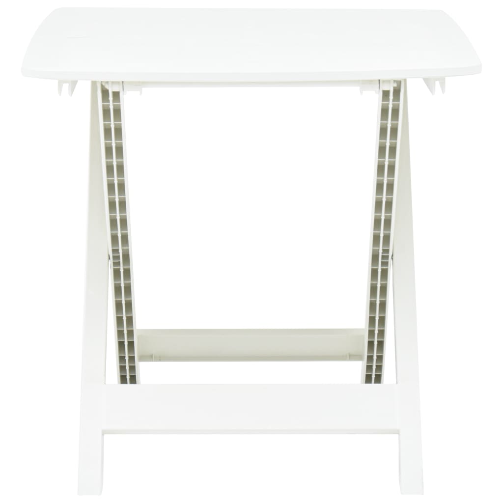 Gartentisch Klappbar Weiss 79 x 72 x 70 cm Kunststoff
